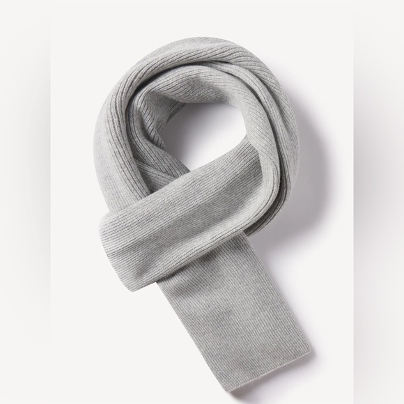 Buck Mason Idyllwild Cashmere Rib Scarf in Grey, OSFM - Picture 3 of 8